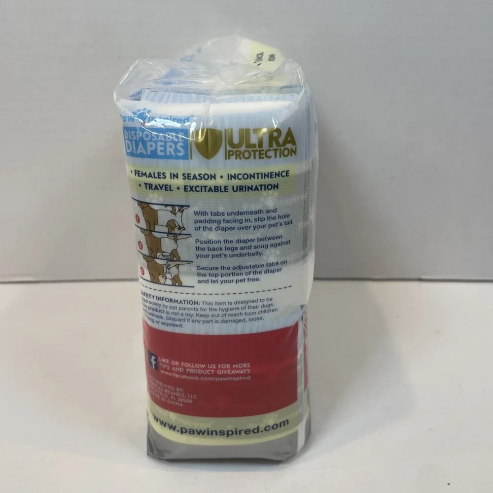 Paw Inspired Diapers XS White Ultra Protection Disposable 32ct Absorbent